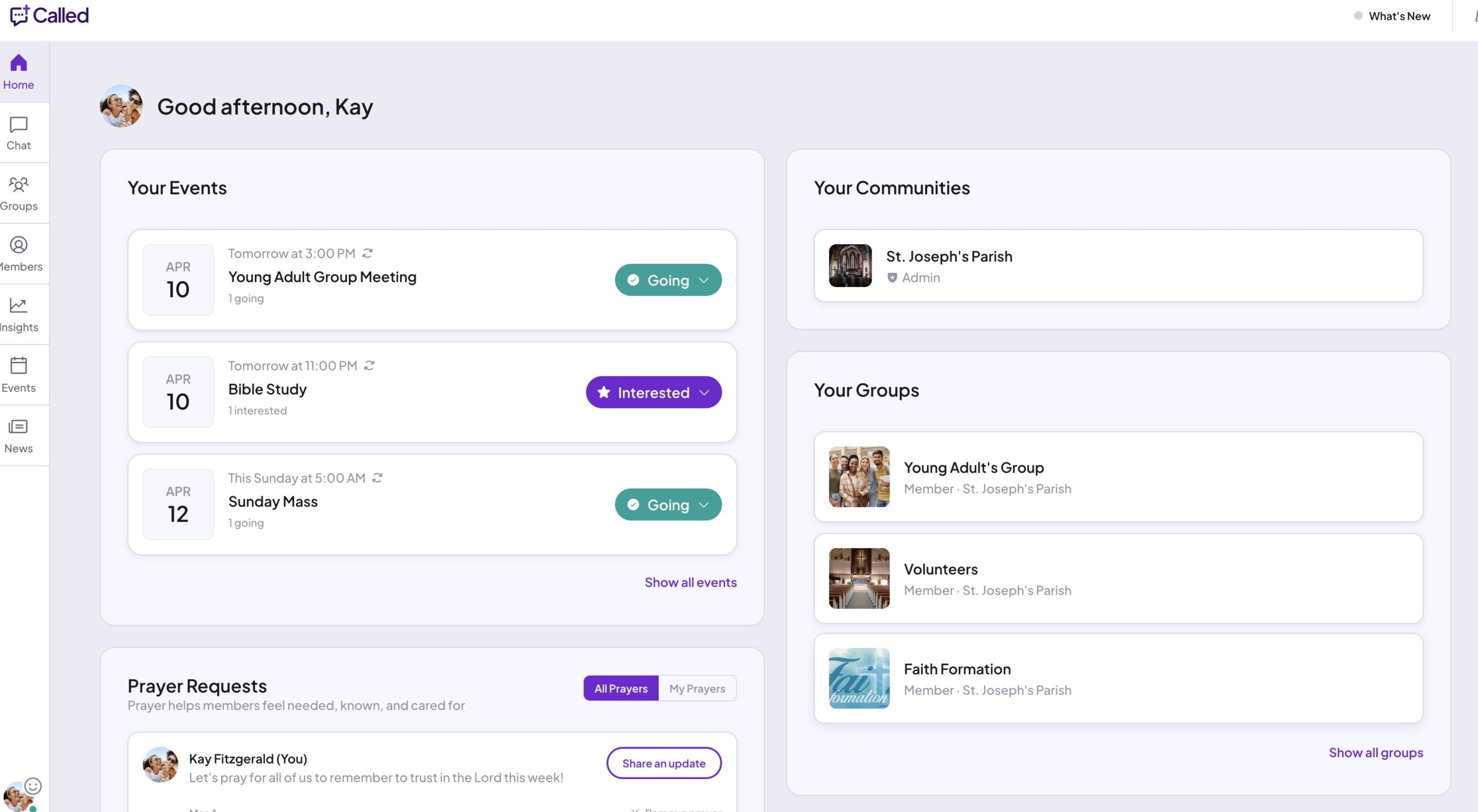 Called's New Home Dashboard